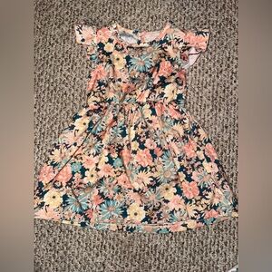 Toddler Flutter Sleeve Floral Dress